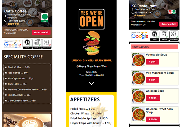 Create your digital menu for free